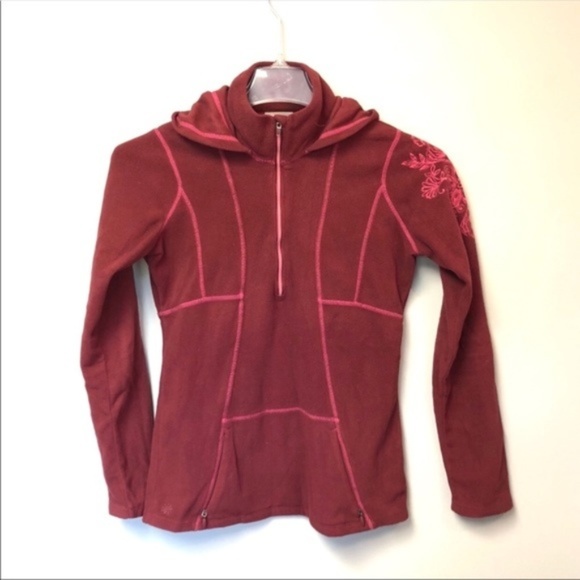 Athleta Fleece Embroidered Sleeve Jacket Hoodie - Picture 7 of 7